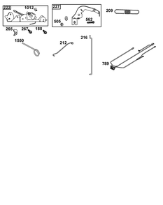 Controls Group Diagram and Parts List for 44S977-0048-G1 400000 - 699999 Briggs and Stratton Engine